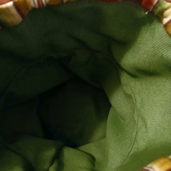 New Southwestern Cowgirl Bucket Tote Sling Bag Sarape Stripe Burgundy Olive Tan - Picture 9 of 10